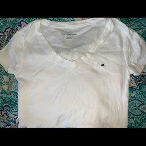White V-Neck Tee